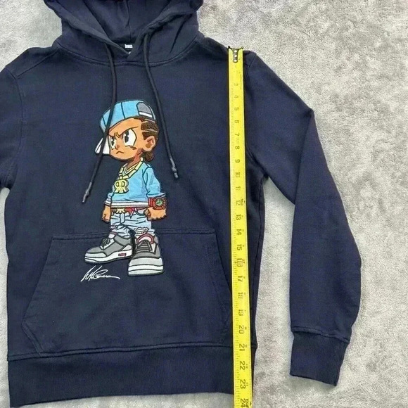 The Boondocks Hoodie Mens Small Blue Riley deKryptic Aaron McGruder Sweater - Picture 2 of 10